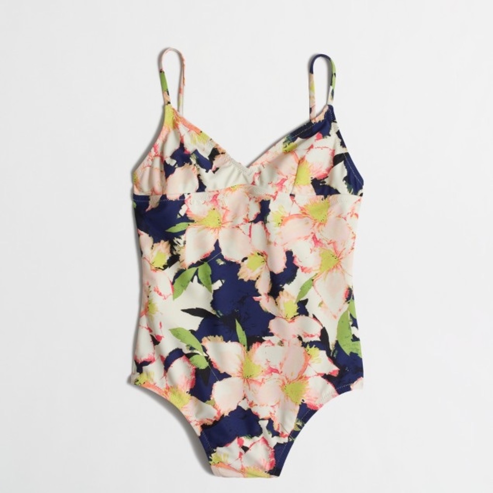 J. Crew Floral One Piece Swimsuit